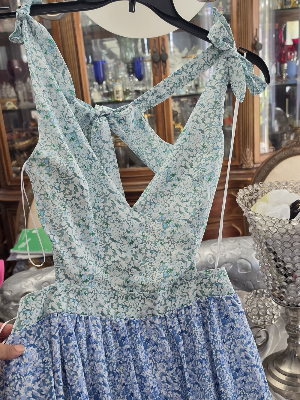 Luxxel Floral Maxi Dress in Light Blue and Blue
